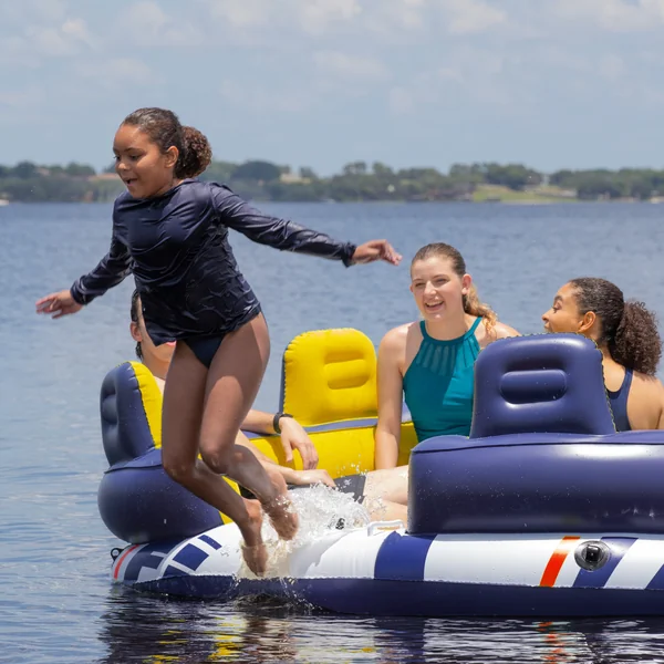 11′ x 8′ Inflatable Raft with Detachable Docking Lounge | 6-7 Person Lake Float