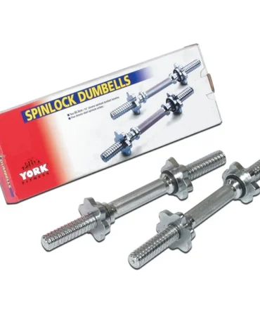 14″ Solid Steel Spinlock Dumbbell Handles w/ Collars