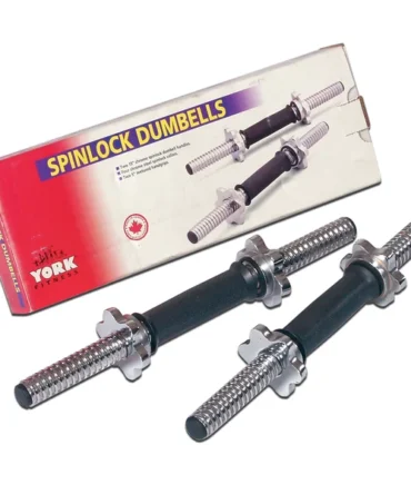 15″ Tubular Spinlock Dumbbell Handles w/ Chrome Collars