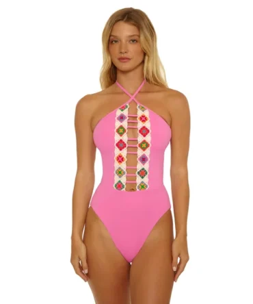 1969 High Neck One Piece Swimsuit