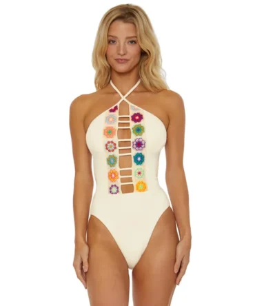1969 High Neck One Piece Swimsuit