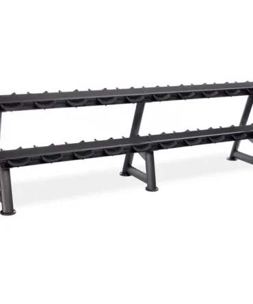 2-Tier Fixed Pro-Style Dumbbell Saddle Rack | 10 Pairs