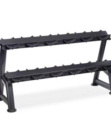 2-Tier Fixed Pro-Style Dumbbell Saddle Rack | 6 Pairs