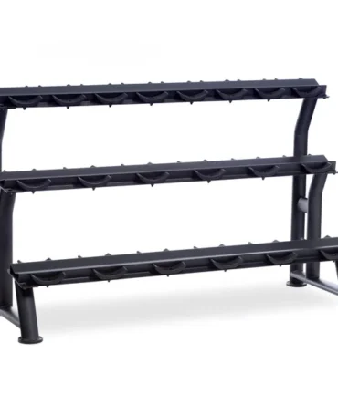 3-Tier Fixed Pro-Style Dumbbell Saddle Rack | 10 Pairs (5-50 lbs.)
