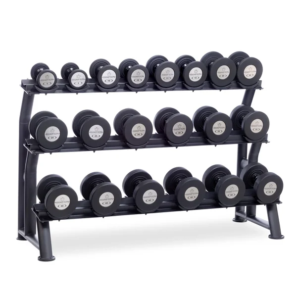 3-Tier Fixed Pro-Style Dumbbell Saddle Rack | 10 Pairs (5-50 lbs.)