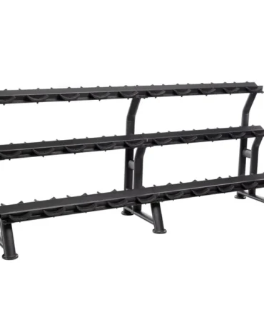 3-Tier Fixed Pro-Style Dumbbell Saddle Rack | 15 Pairs