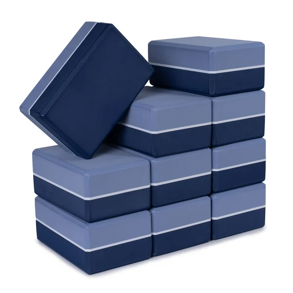 4 Inch Striped Yoga Blocks 10 Pack (4in x 6in x 9in) by Sunshine Yoga