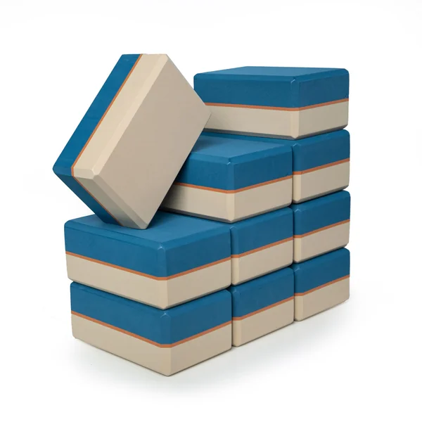 4 Inch Striped Yoga Blocks 10 Pack (4in x 6in x 9in) by Sunshine Yoga