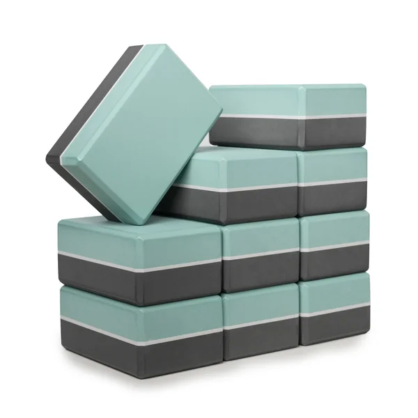 4 Inch Striped Yoga Blocks 10 Pack (4in x 6in x 9in) by Sunshine Yoga