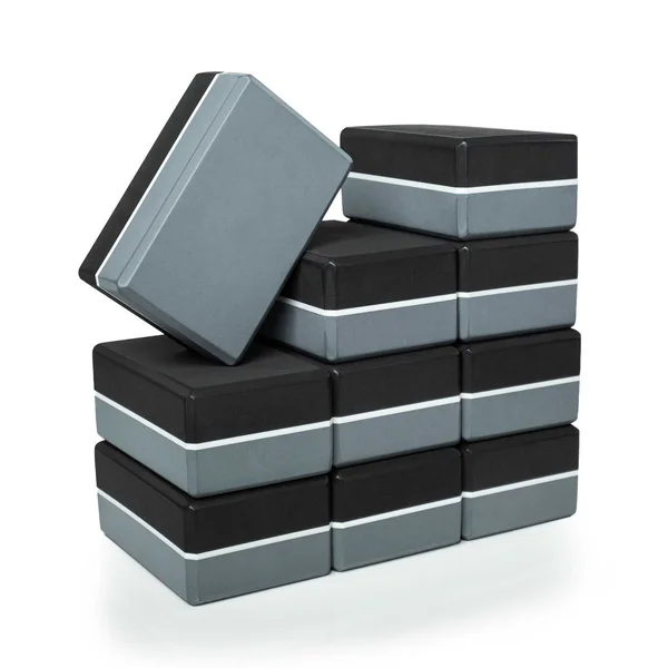 4 Inch Striped Yoga Blocks 10 Pack (4in x 6in x 9in) by Sunshine Yoga