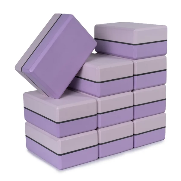 4 Inch Striped Yoga Blocks 10 Pack (4in x 6in x 9in) by Sunshine Yoga