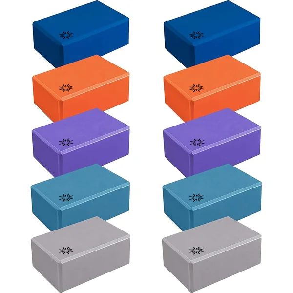4 Inch Yoga Blocks 10 Pack (4in x 6in x 9in) by Sunshine Yoga