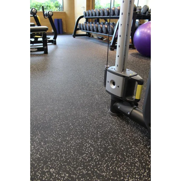 4′ X 50′ X 8 MM GRAY SPECKLE RUBBER FLOORING ROLL