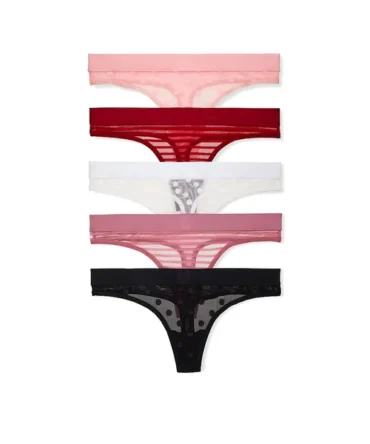 5-Pack Logo Cotton Thong Panties