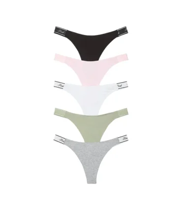 5-Pack Logo Cotton Thong Panties