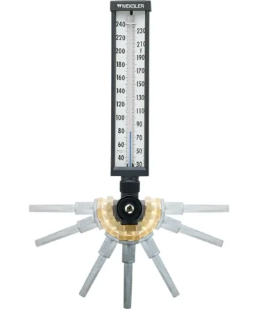 9 inch Adjustable Angle Thermometer 6 inch stem