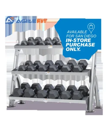 AgileFit 3 Tier Flat Tray Dumbbell Rack | SDR3