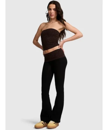 All-Day Cotton Foldover Flare Leggings