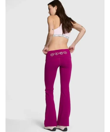 All-Day Cotton Foldover Flare Leggings