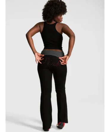 All-Day Cotton Foldover Flare Leggings