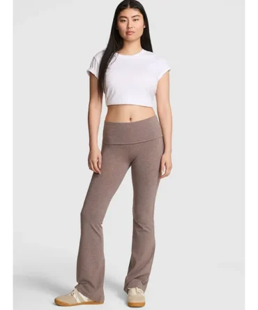 All-Day Cotton Foldover Flare Leggings