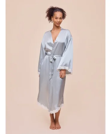 Annabelle Satin Lace Maxi Robe