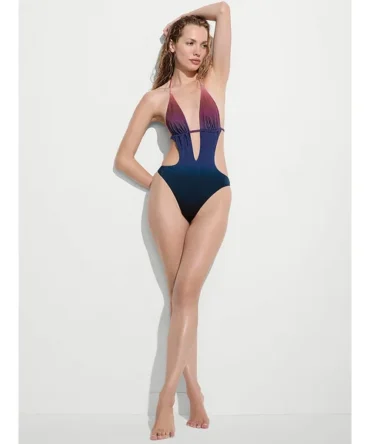 Archives Sunset Ombré Cheeky Monokini One-Piece Swimsuit