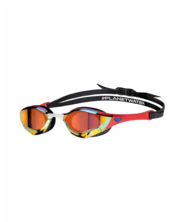 Arena Cobra Edge Swipe Mirror Racing Goggles - Gold/Red