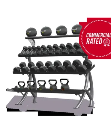 Batca 3 Tier 6′ Dumbbell Kettlebell Rack