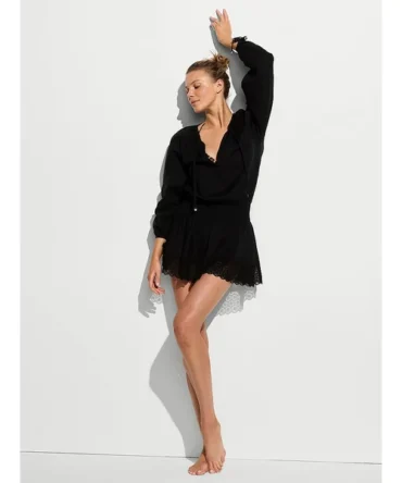 Beachwear Linen Lace-Trim Dress