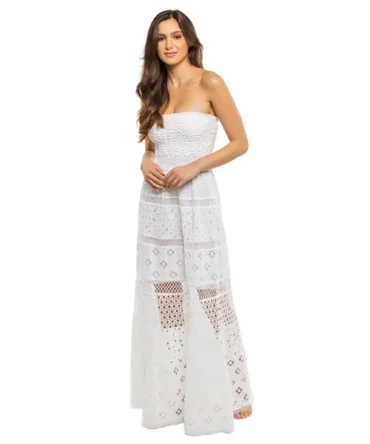 Belem Embroidered Strapless Maxi Dress