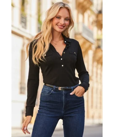 Black Premium Rib Top