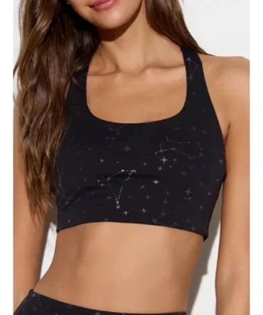 Black Zodiac Print Frankie Bra