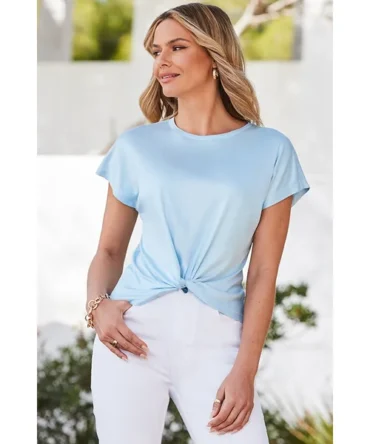 Blue Knot Detail T Shirt