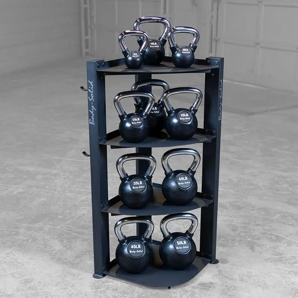 BODY-SOLID 4-TIER CORNER KETTLEBELL ACCESSORY RACK | GAR75