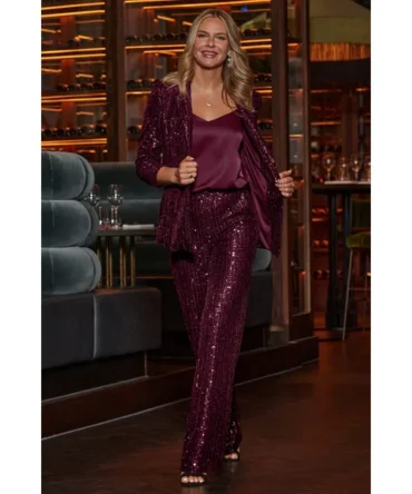 Burgundy Sequin Blazer