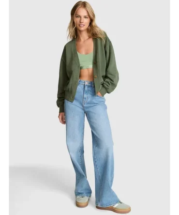 Campus Fleece Cropped Cardigan