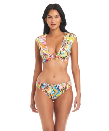 Cap Sleeve Crop Bikini Top