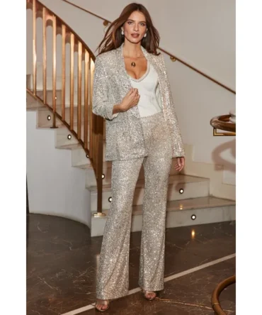 Champagne Gold Sequin Blazer