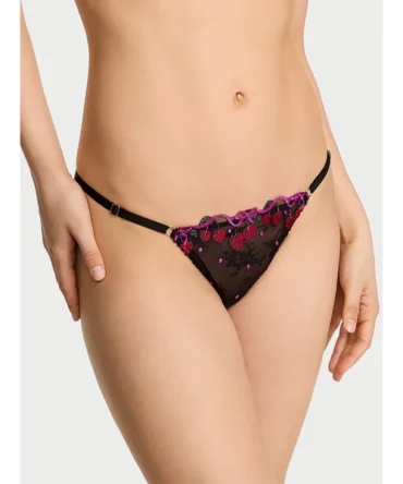 Cherry Pop Embroidery Adjustable V-String Panty