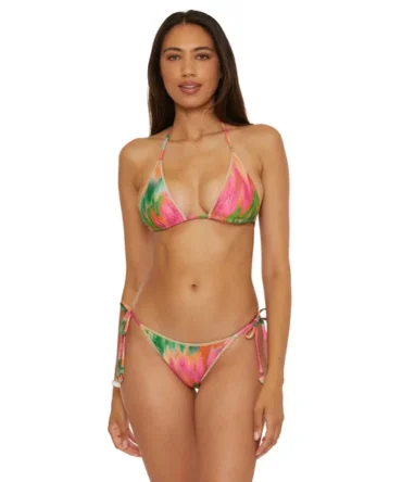 Cheryl Metallic Triangle Bikini Top