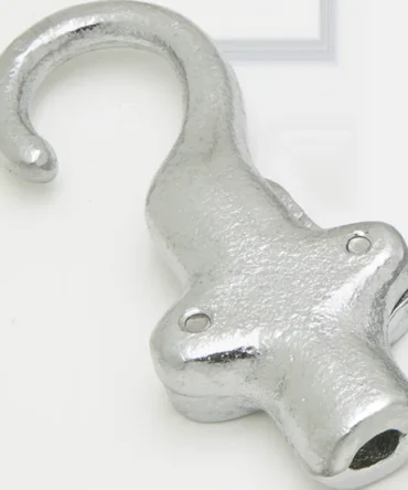 Chrome Plated Bronze Straight Clamp Style Hook – 0.375 inch Pool Rope