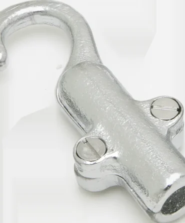 Chrome Plated Bronze Straight Clamp Style Hook – 0.5 inch Pool Rope