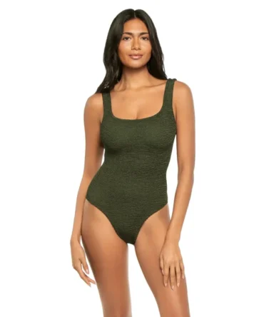 Classic Square Neck One Piece Swimsuit
