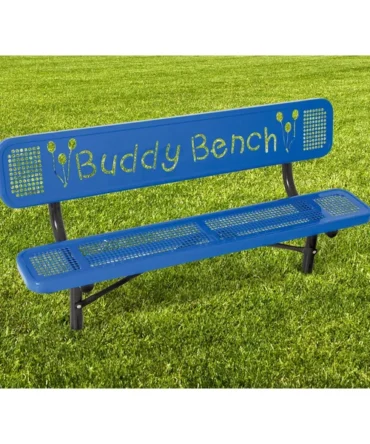 Coated-Steel Permanent Buddy Benches