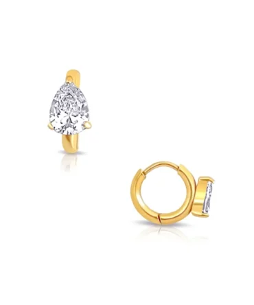 Colette Pear Huggie Hoop Earring