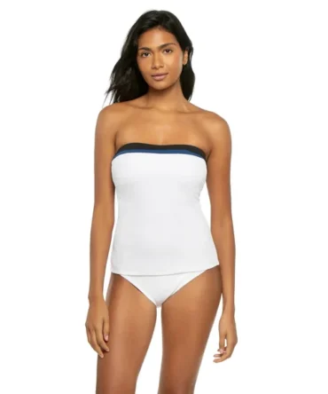 Colorblock Molded Bandeau Tankini Top