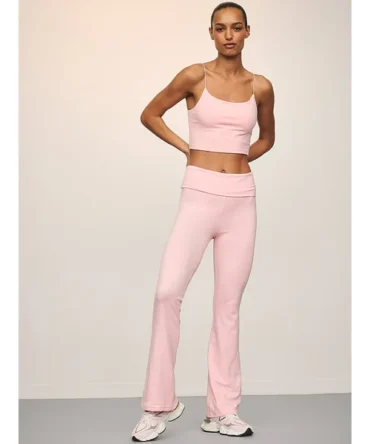 Cotton Foldover Flare Legging