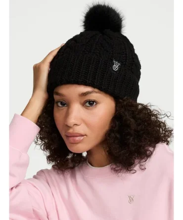 Cozy Cable-Knit Pom Beanie