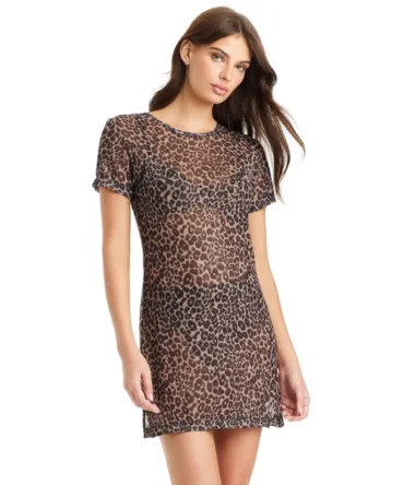 Crew Neck Mesh Mini Dress